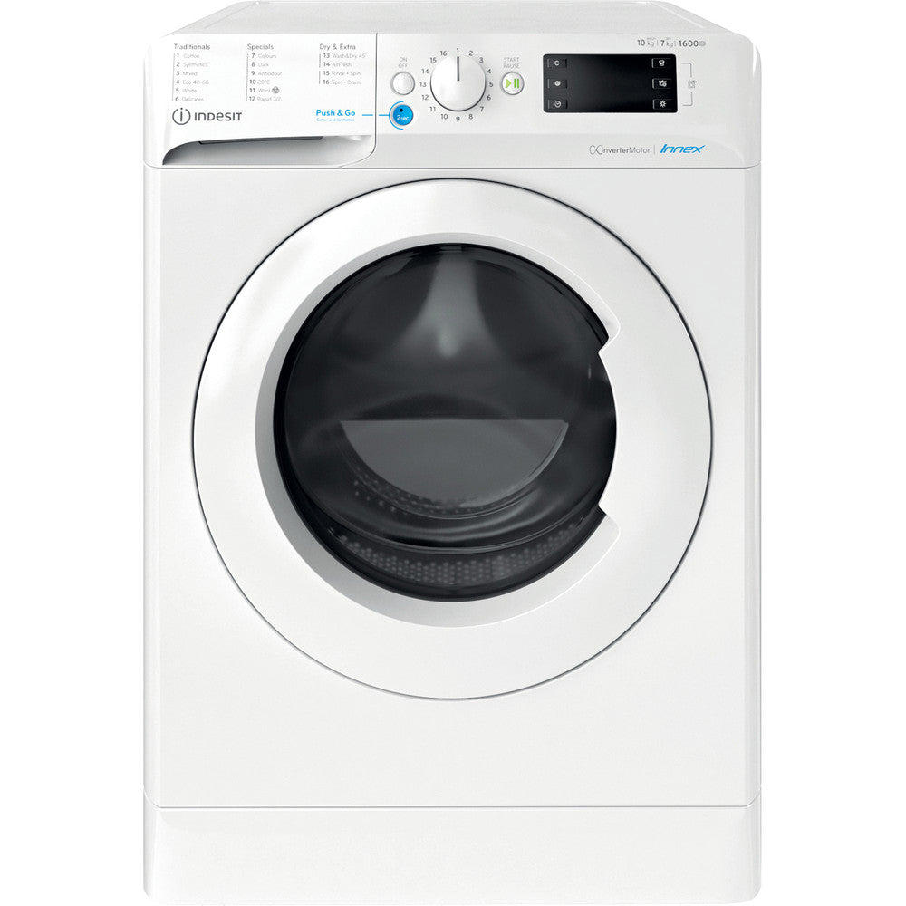 Freestanding washer dryer: 10,0kg - BDE 107625X W UK N